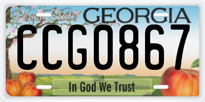 GA license plate CCG0867
