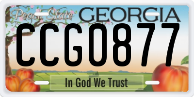 GA license plate CCG0877