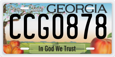 GA license plate CCG0878