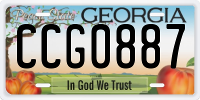 GA license plate CCG0887