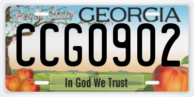 GA license plate CCG0902