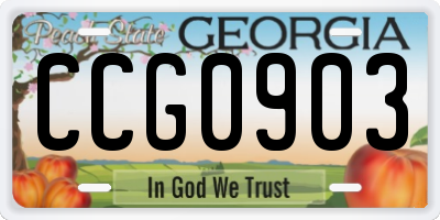 GA license plate CCG0903