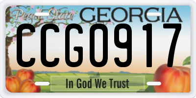 GA license plate CCG0917