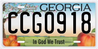 GA license plate CCG0918