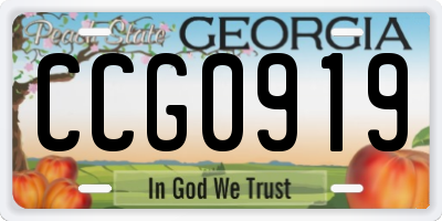 GA license plate CCG0919