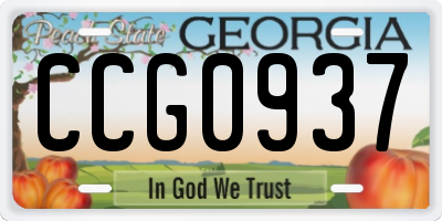 GA license plate CCG0937