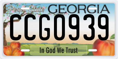 GA license plate CCG0939