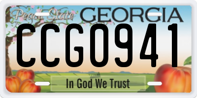 GA license plate CCG0941