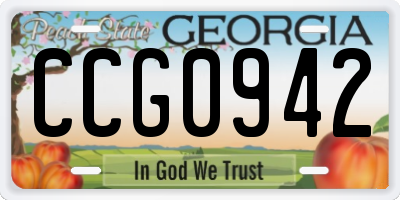 GA license plate CCG0942
