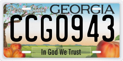 GA license plate CCG0943