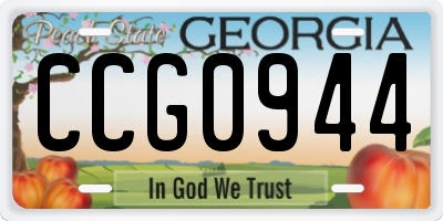 GA license plate CCG0944