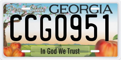 GA license plate CCG0951