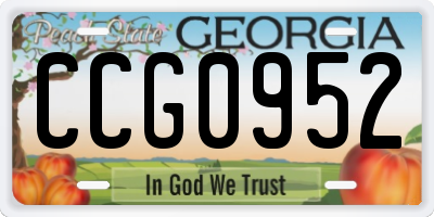GA license plate CCG0952