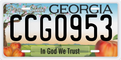 GA license plate CCG0953