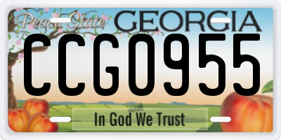 GA license plate CCG0955