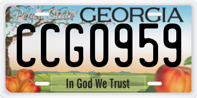 GA license plate CCG0959