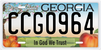 GA license plate CCG0964
