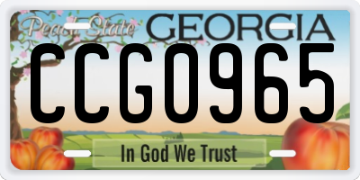 GA license plate CCG0965