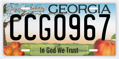 GA license plate CCG0967