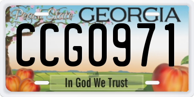 GA license plate CCG0971