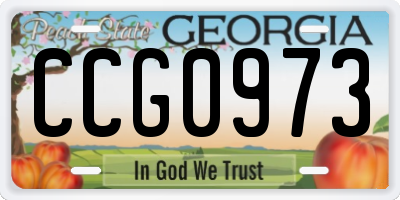 GA license plate CCG0973