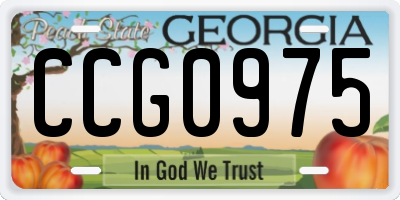 GA license plate CCG0975