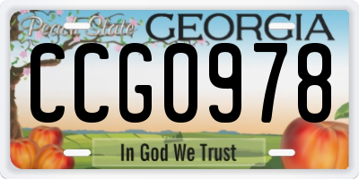 GA license plate CCG0978