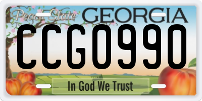 GA license plate CCG0990