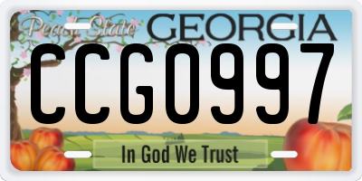 GA license plate CCG0997