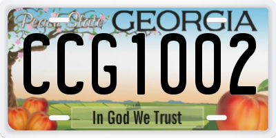 GA license plate CCG1002