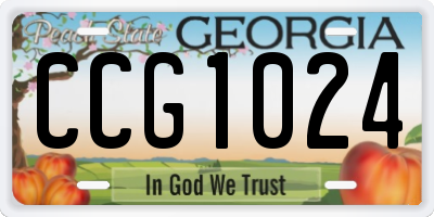 GA license plate CCG1024
