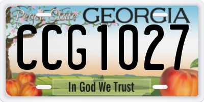 GA license plate CCG1027