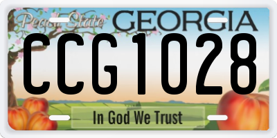 GA license plate CCG1028