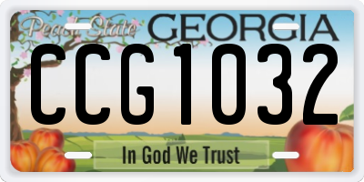 GA license plate CCG1032