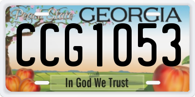GA license plate CCG1053