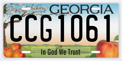 GA license plate CCG1061