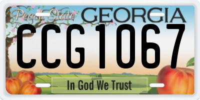 GA license plate CCG1067