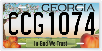 GA license plate CCG1074