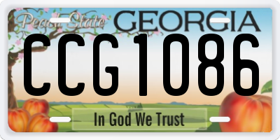 GA license plate CCG1086