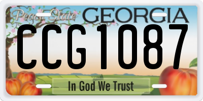 GA license plate CCG1087