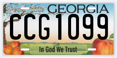 GA license plate CCG1099