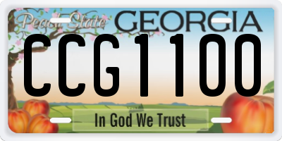 GA license plate CCG1100