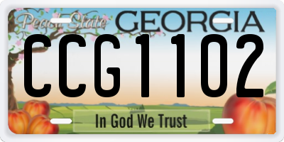 GA license plate CCG1102