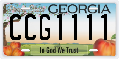 GA license plate CCG1111