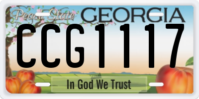 GA license plate CCG1117