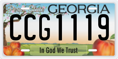 GA license plate CCG1119