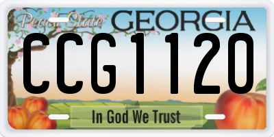GA license plate CCG1120
