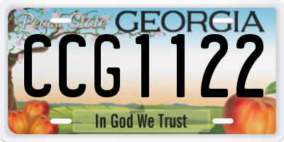 GA license plate CCG1122