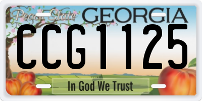 GA license plate CCG1125