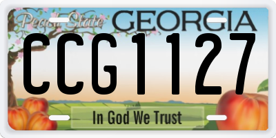 GA license plate CCG1127
